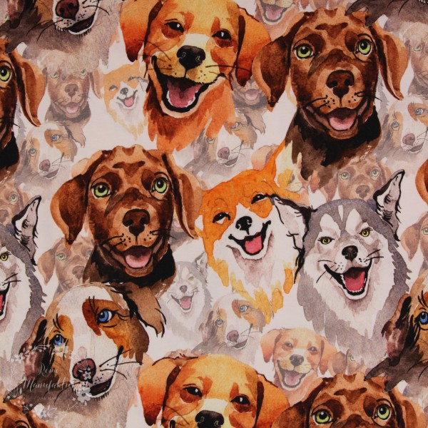 Bomuldsjersey "Hunde"