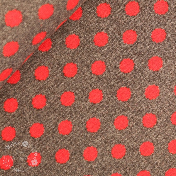 Merino-Uld “Stockholm“ med prikker rød/grå