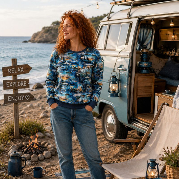 BIO-Bomuldsjersey "Camping"