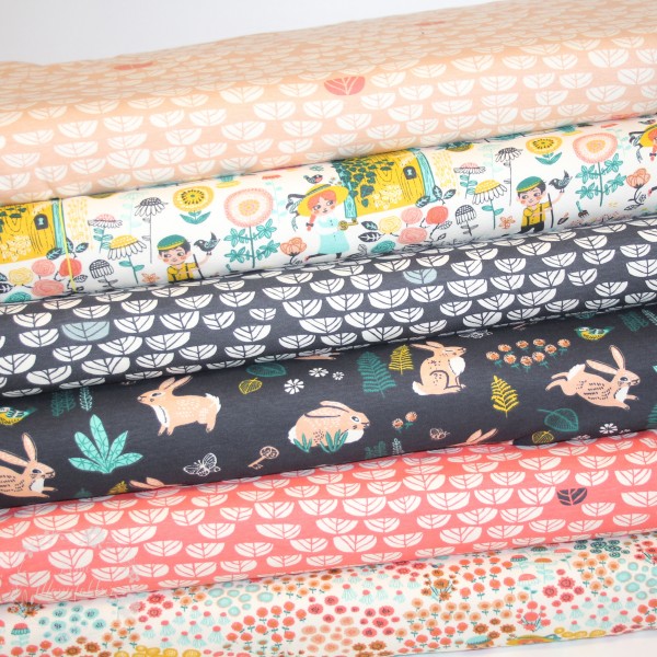 BIO-Interlock-Bomuldsjersey “Hidden Garden - kmi17cor" fra Birch Fabrics