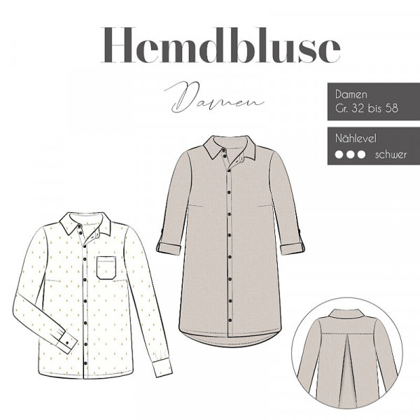 Snitmønster Skjortebluse "Hemdbluse" Damen str...