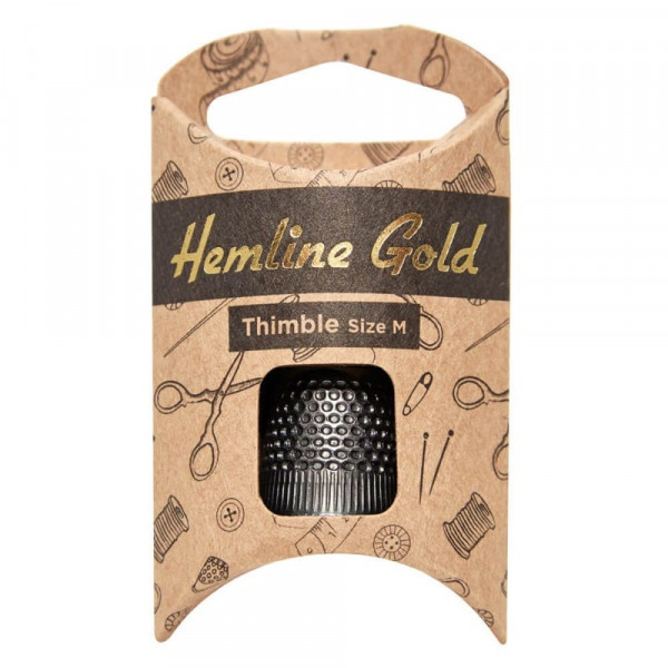 Hemline Gold Fingerbøl medium sort