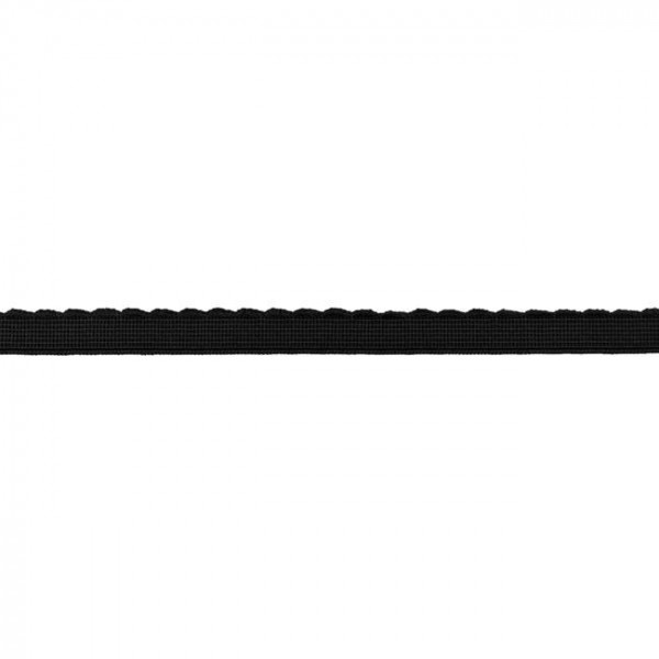 10 mm elastisk bånd, ensfarvet - sort