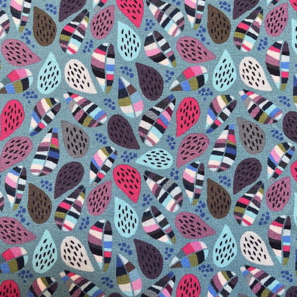 French Terry mit Modal "Leaf Lettuce blue" von Lila Lotta