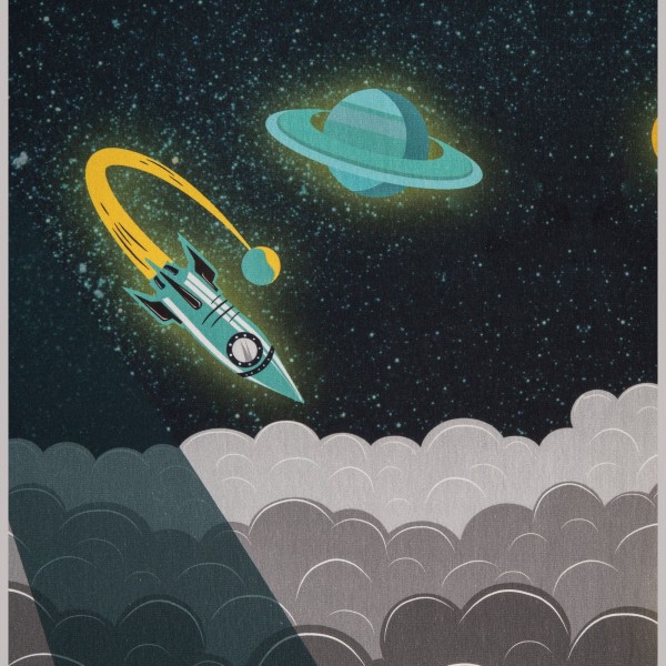 French Terry Panel " Galaxy Tales" by Bienvenido Colorido