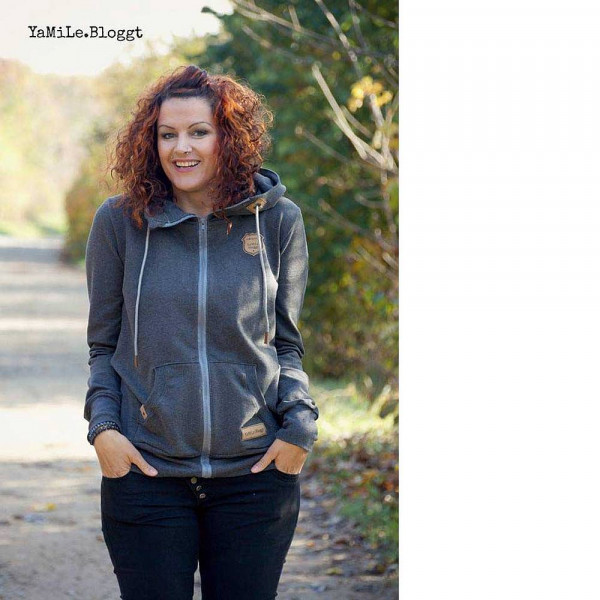 Snitmønster Jakke “Sweatjacke“ Dame str 32 - 58