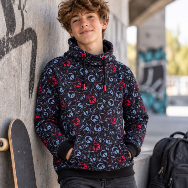 Snitmønster Hoodie “Noa“ Kids str 74 - 164