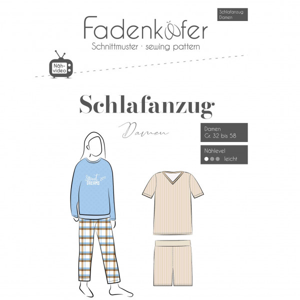 Papierschnittmuster "Schlafanzug" Damen Gr. 32...