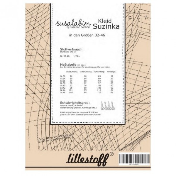 Snitmønster Dame-Kjole “Suzinka“ str. 32 - 46