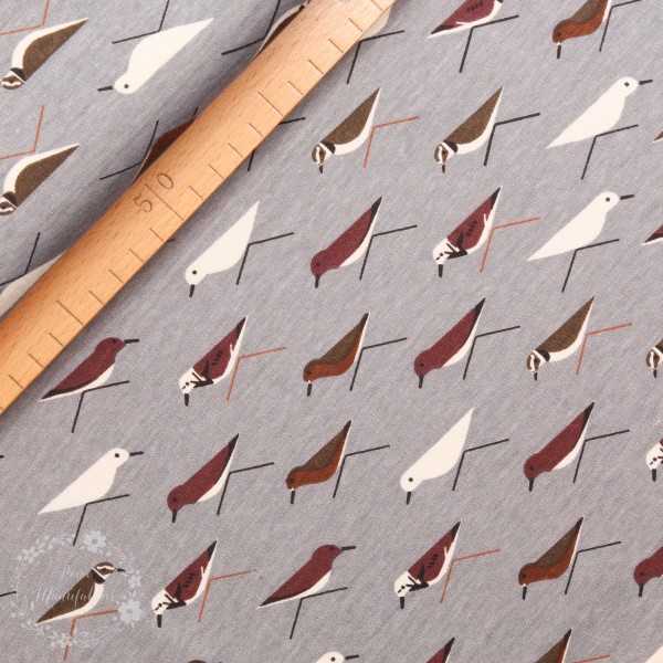 BIO-Interlock-Bomuldsjersey “Charley Harper Maritime Knits“ fra Birch Fabrics