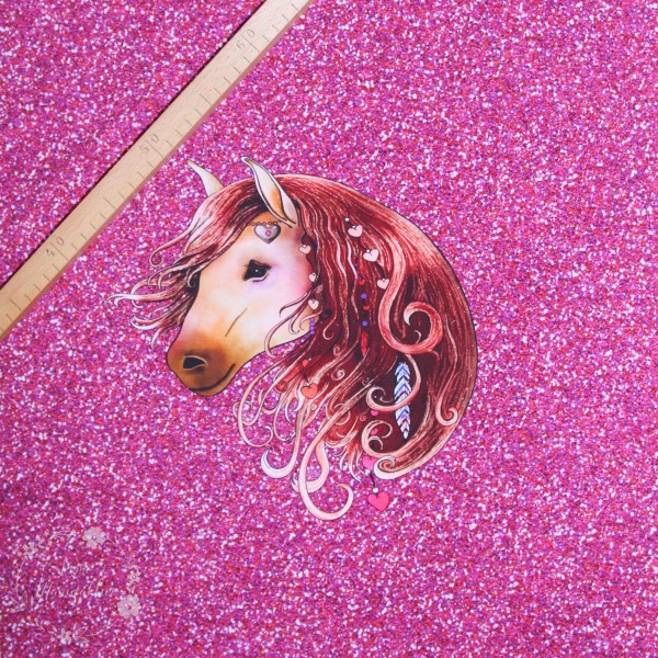 60 cm French Terry Panel kollektion "Windsong Pony" by From Heart to Needle