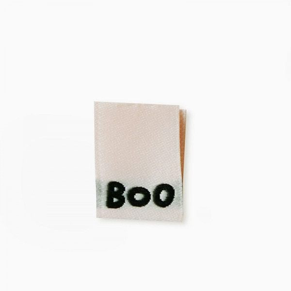 Klapp-Weblabel "BOO" 15 x 20 mm