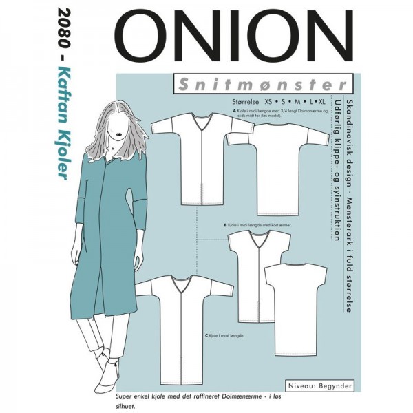 Snitmønster Onion 2080 "Kaftan Kjole" str XS - XL