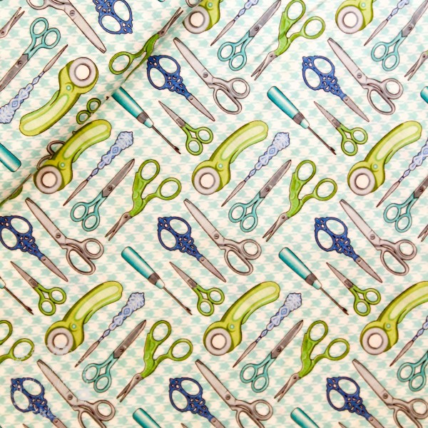 Bomuld “Sewing Room - scissors" by Amanda Murphy