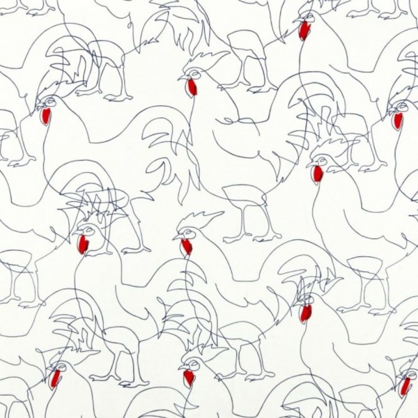 Heavy Oxford Canvas "Rooster blue" fra Alexander Henry Fabrics