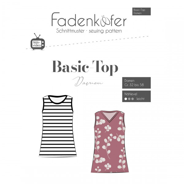 Snitmønster "Basic Top" Dame str 32 - 58