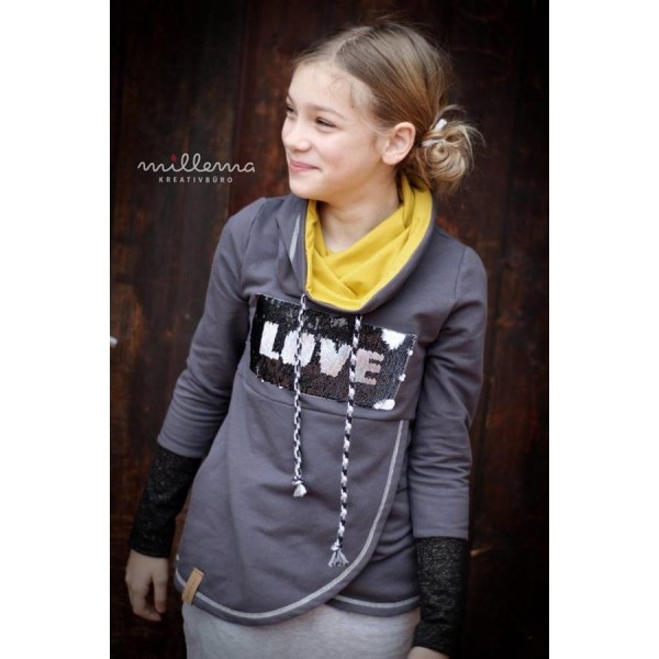 Snitmønster Hoodie “Lana“ Kids str 74 - 164