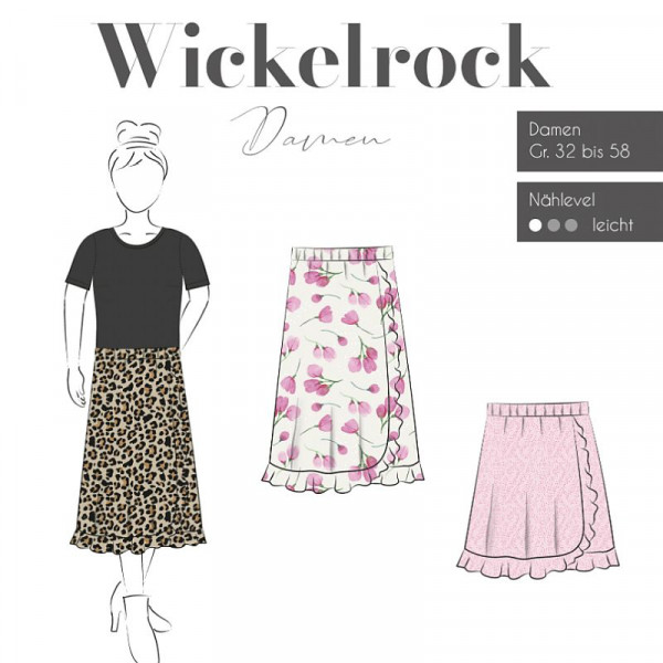 Snitmønster Nederdel "Wickelrock" Damen str 32...