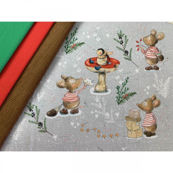 Bio-Jersey “Die Weihnachtsmaus" fra Tante Gisi