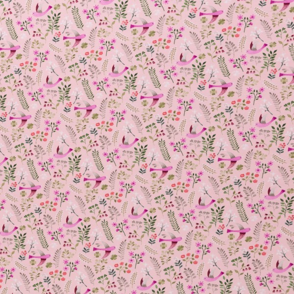Bomuldsjersey "Little Spring" birds