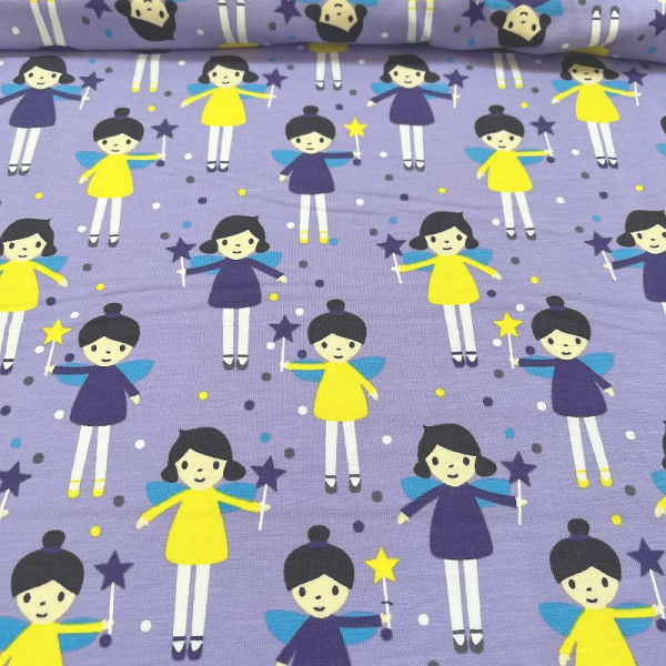 1m Bomuldsjersey “Julesangere" lilla
