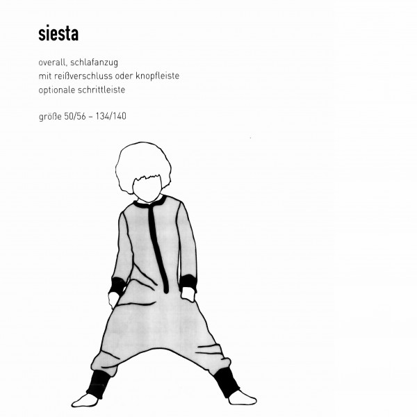 Snitmønster Børns-Overall "Siesta" str 50/56 -...