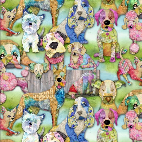 Bomuld "Good Dogs" 12205-multi