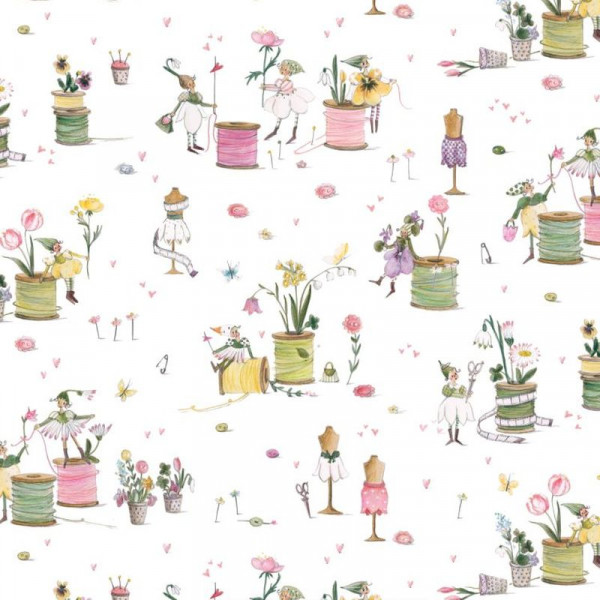 Bomuld "Fadenspiel Frühling" fra acufactum