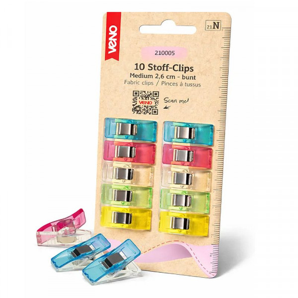 Stoff-Clips Medium bunt
