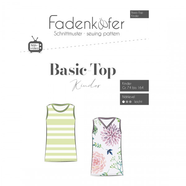 Snitmønster "Basic Top" Kids str 74 - 164