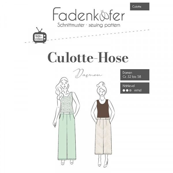 Snitmønster Busker "Culotte" Dame str 32 - 58