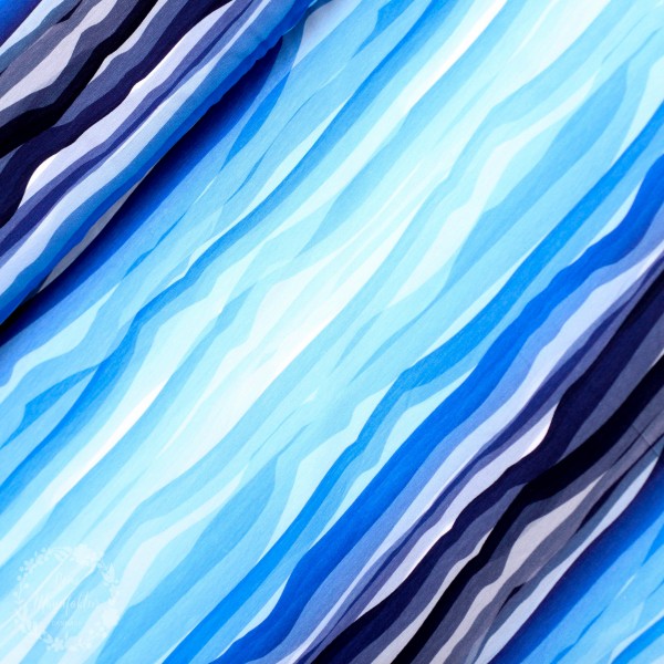 Bomuldsjersey "Wavy Stripes" by Lycklig Design
