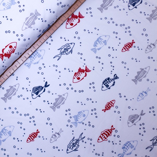 1 m French Terry “Fisk hvid“