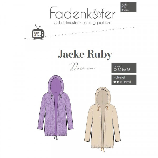 Papierschnittmuster Jacke "Ruby" Dame Gr. 32 - 58