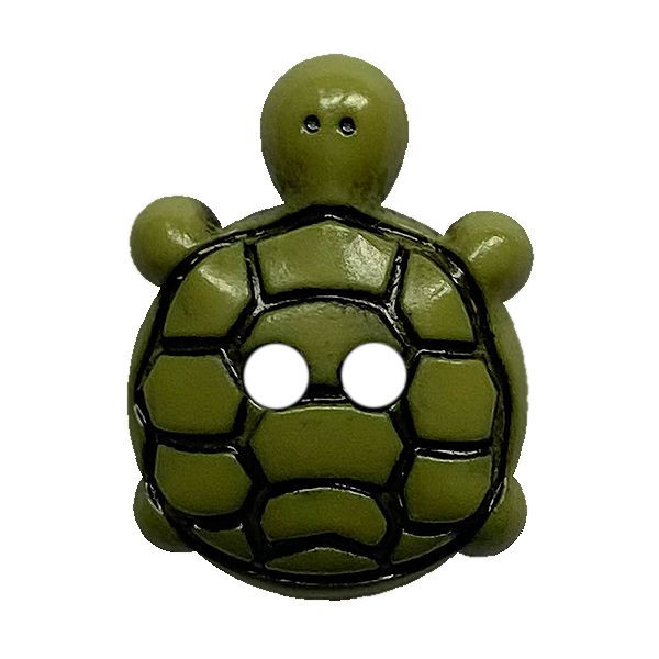 2-hul-knap "Skildpadde" grøn