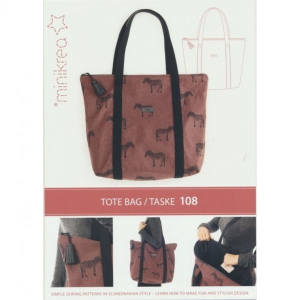 MiniKrea Snitmønster Tote Bag Taske Nr. 108