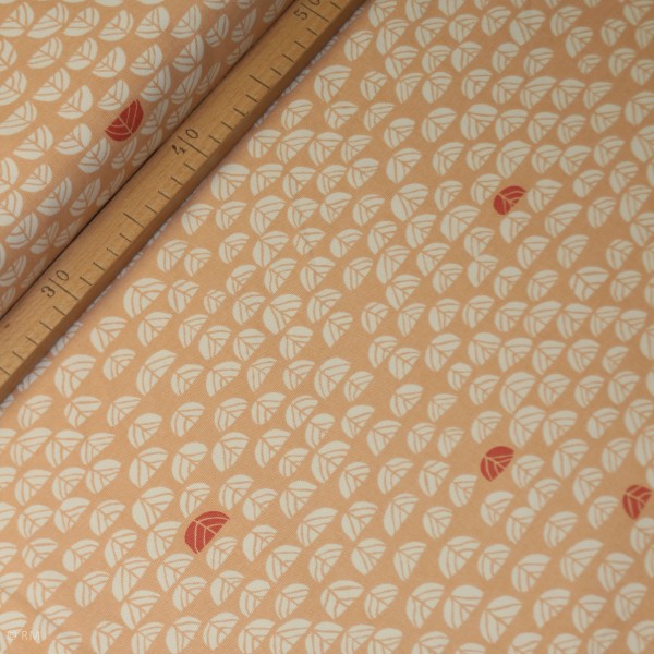 BIO-Canvas “Hidden Garden - apricot" fra Birch Fabrics