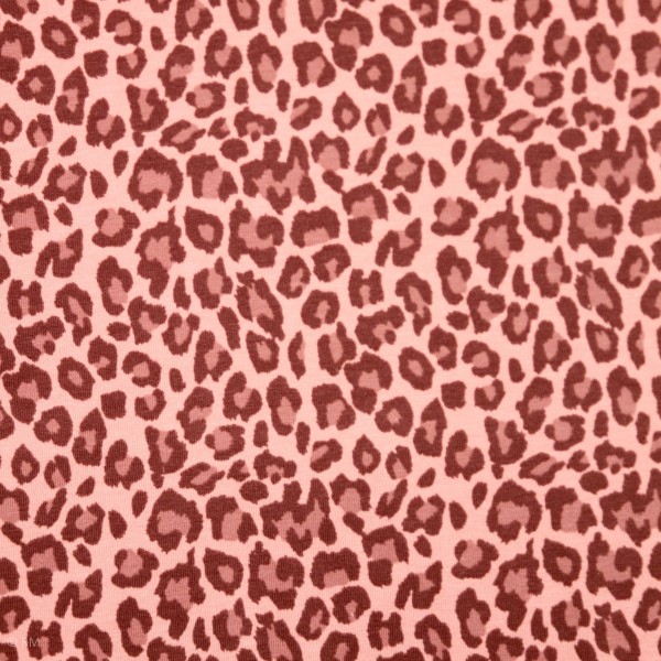 Baumwolljersey mit Leoprint - pfirsichfarben