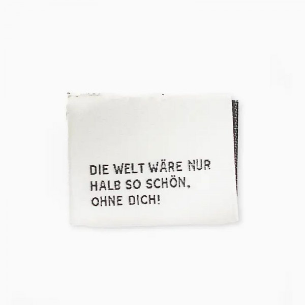 Klapp-Weblabel "Die Welt" 25 x 20 mm