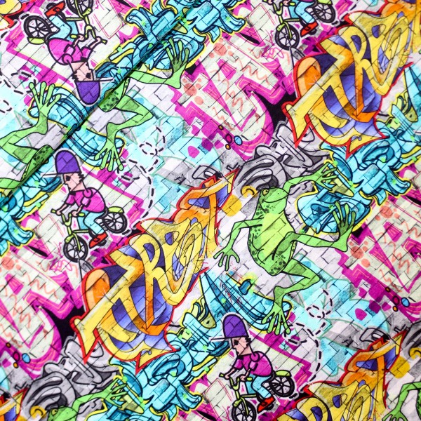 Bomuldsjersey "Graffiti"