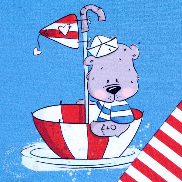 50 cm French Terry Panel "Captain Weltenbummler" by emmapünktchen