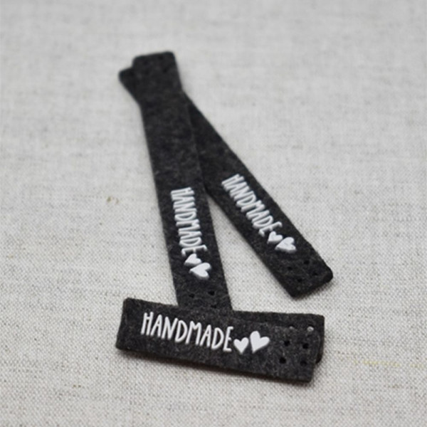 Filt Label "Handmade" hvid 10 x 80 mm