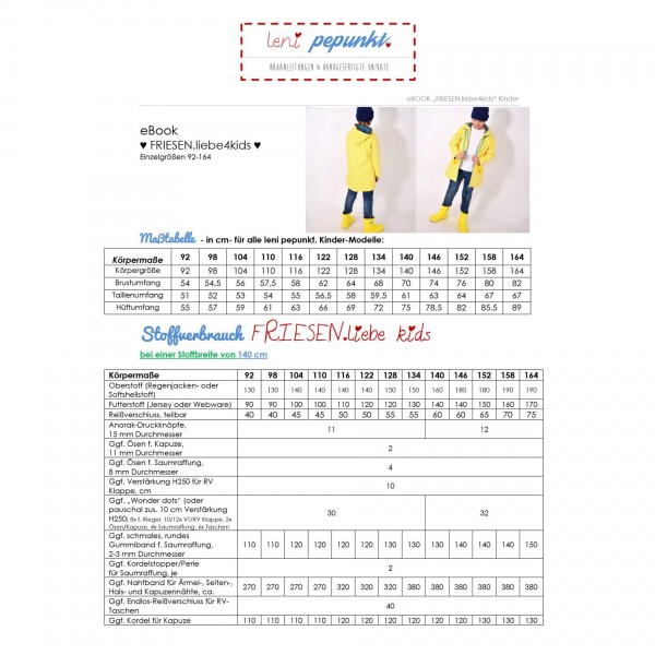 Snitmønster LeniPePunkt 108 "FRIESEN.liebe4kids" str 92 - 164