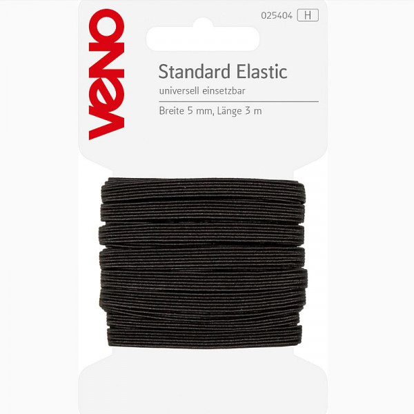 3m Elastikband 5mm Schwarz