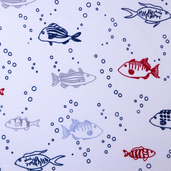 1 m French Terry “Fisk hvid“