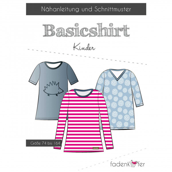Papierschnittmuster "Basicshirt" Kinder Gr. 74 - 164