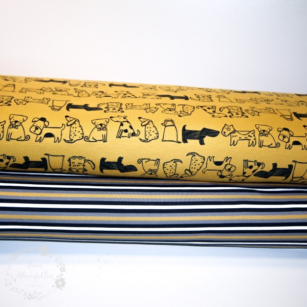 Bomuldsjersey "Avalana" 19-489 med hunde