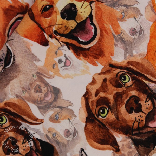 Bomuldsjersey "Hunde"
