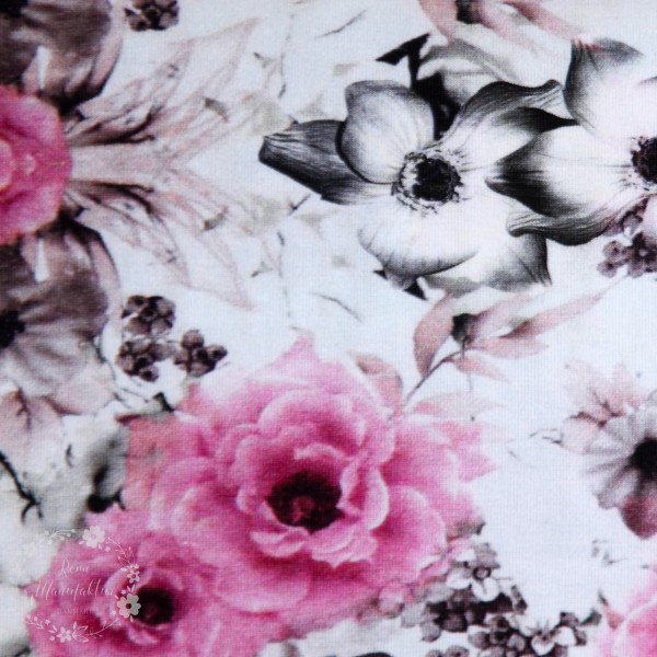 Bomuldsjersey "Old roses"