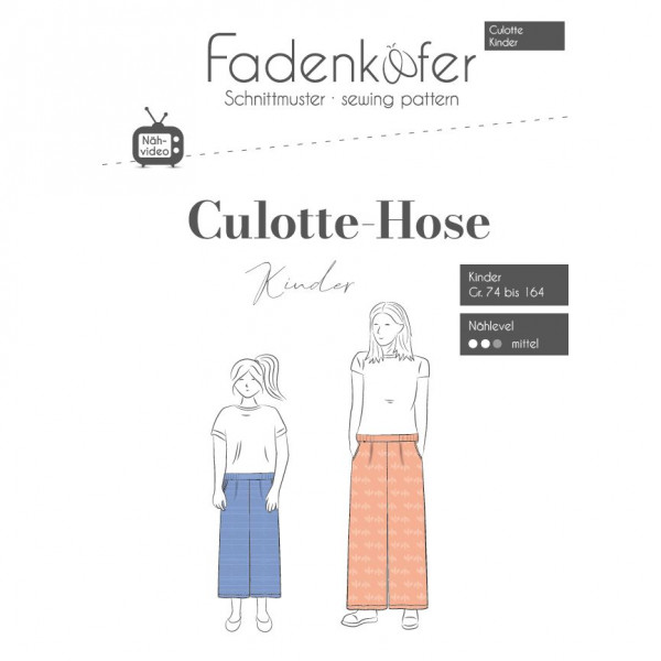 Snitmønster Busker "Culotte" Kids str 74 - 164